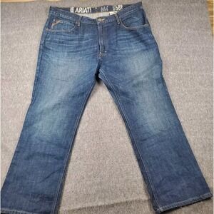Ariat Jeans Mens 40x30 Blue M4 Low Rise Boot Western Work Denim Pants Distressed